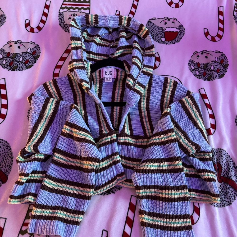 BDG Multicolor Striped Knit Hoodie